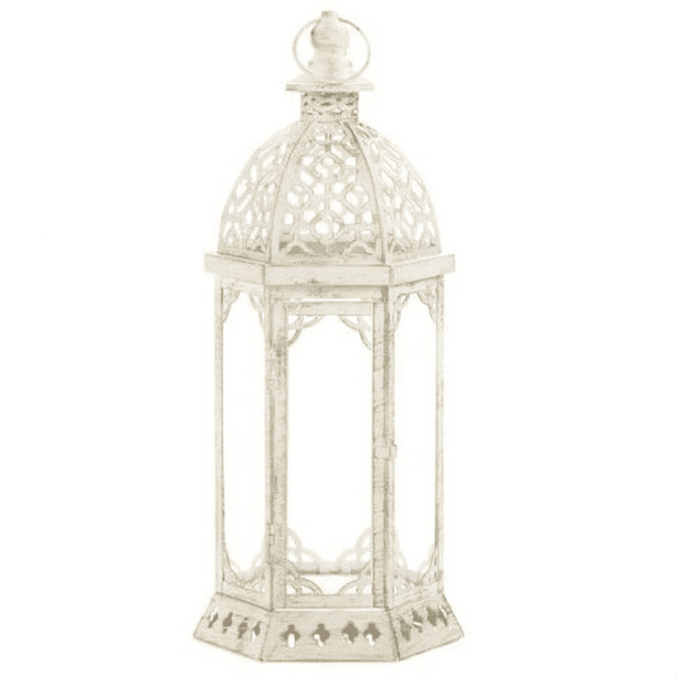 Vintage-Look Distressed Candle Lantern 16 inches